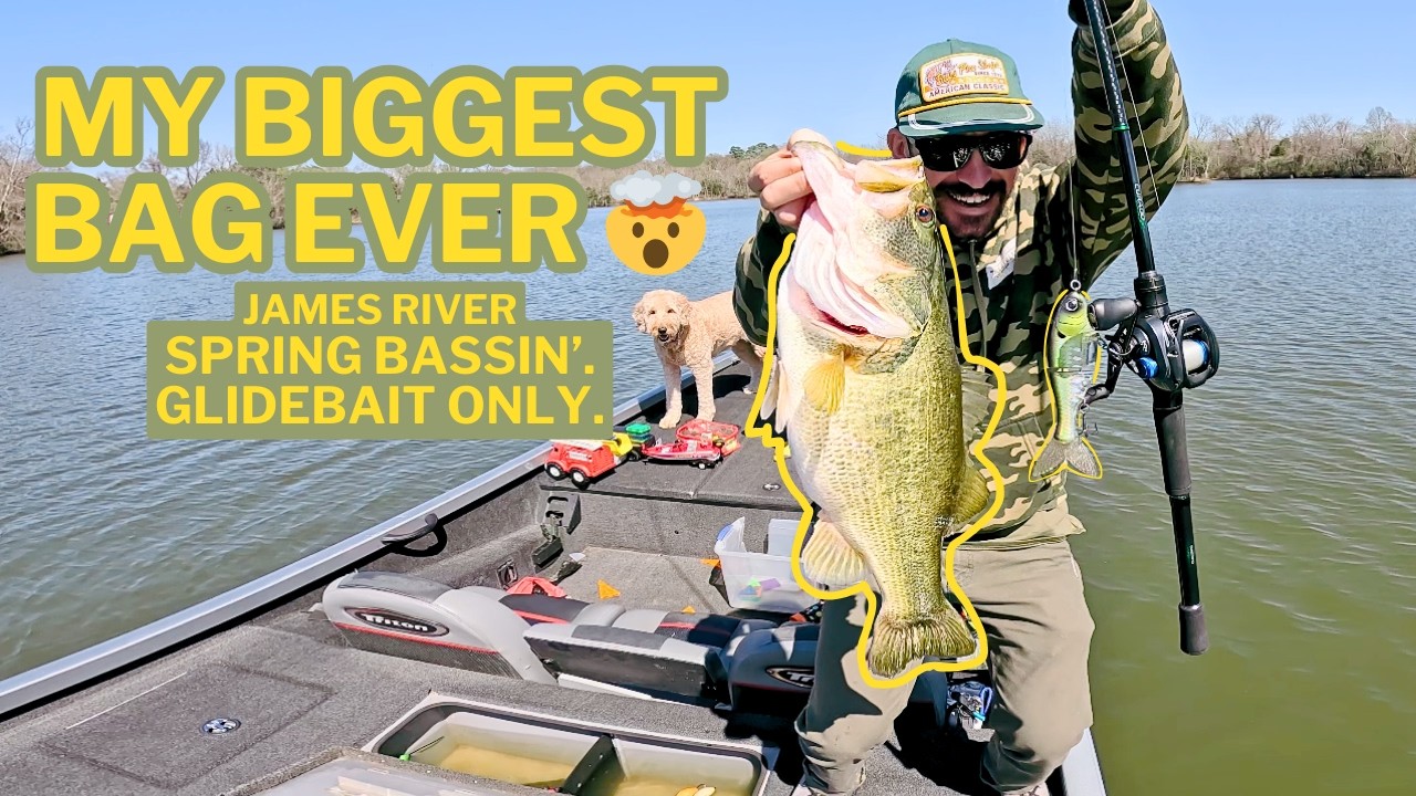 I Caught a GLIDEBAIT MEGA BAG on the James River | Unbelievable Day of Spring Bass Fishing