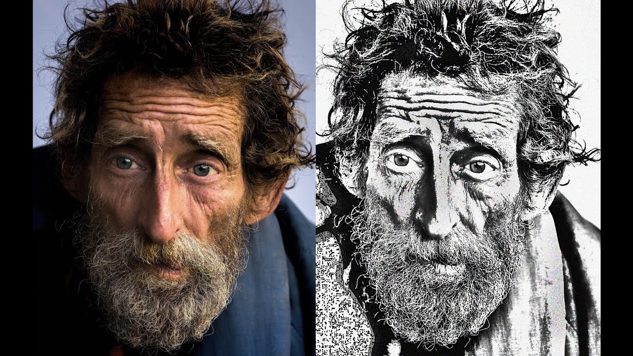 Photoshop tutorial - Les 406 Portret foto omzetten in een tekening
