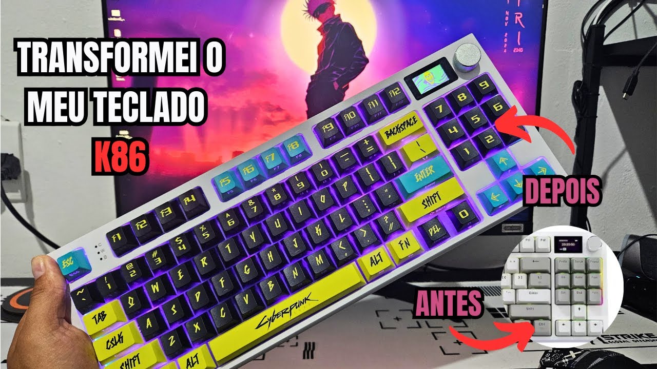 COMO USAR TECLADO NUMÉRICO NO ATTACK SHARK K86 - KEYCAPS CYBER PUNK.