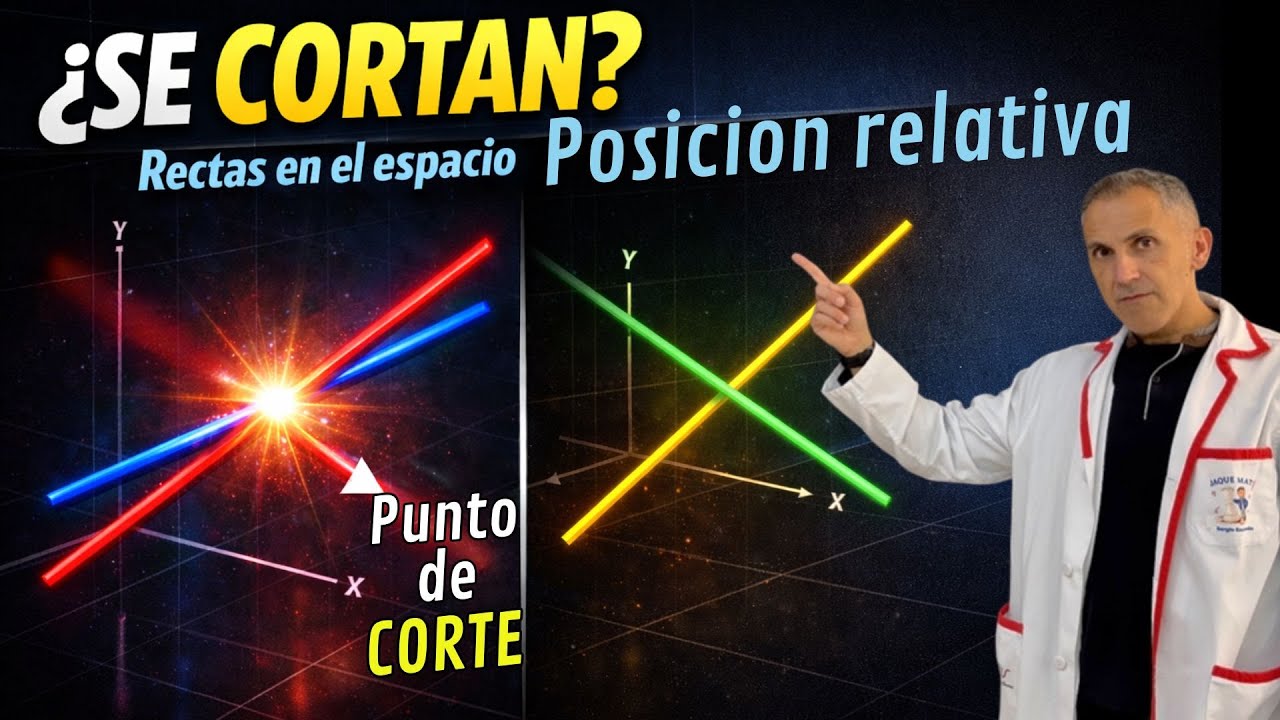 Cómo calcular la posición de dos rectas en el espacio | Punto de corte