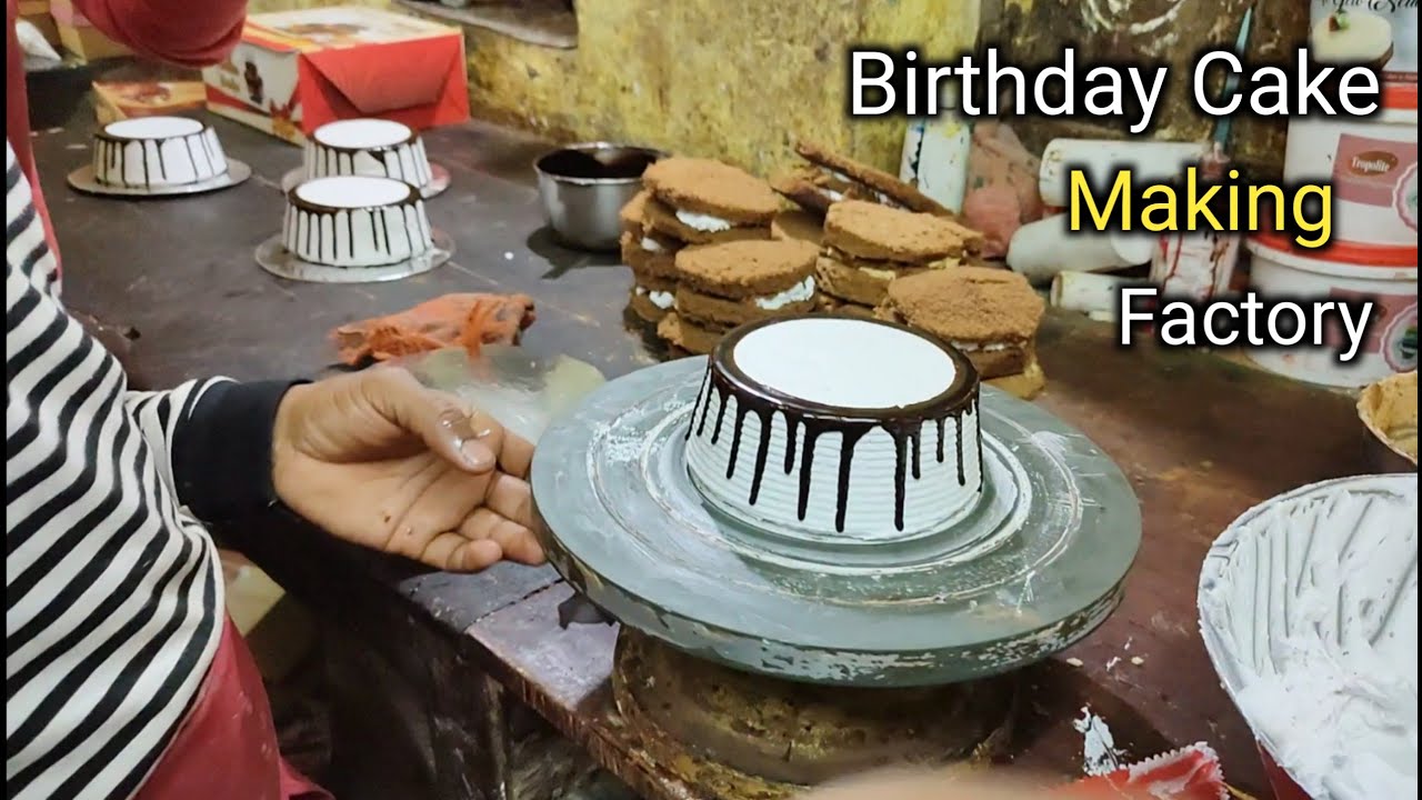 Birthday Cake Making Live From Factory (Amazing Video) in Just 2min, Live Cake Making