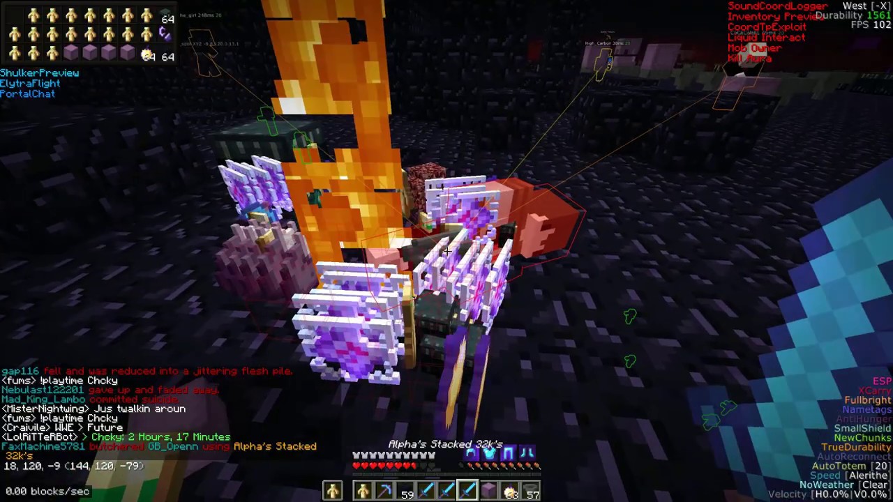 Blink Teleporting with 32k sharpness swords on 2b2t