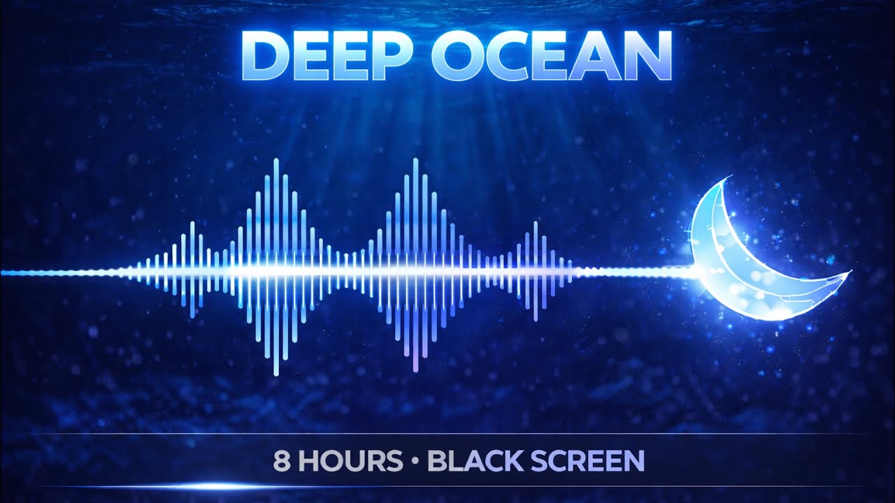 8 Hours Deep Ocean Sounds 🌙 Black Screen for Sleep & Relaxation