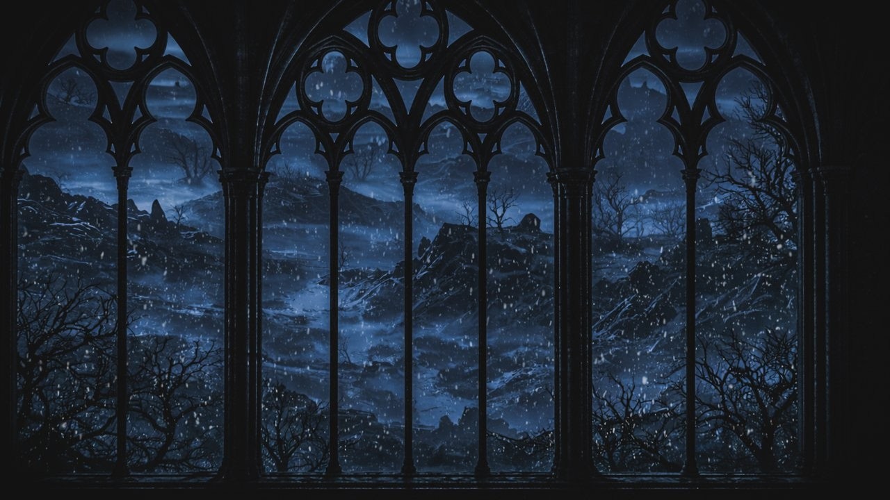 Snowfall Window Ambience 🌨️ White Noise | Winter Night (10 Hours)