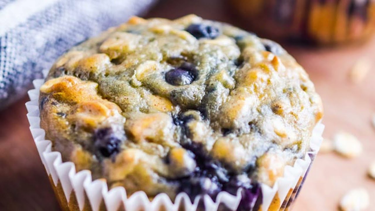 Blueberry Yogurt Oat Muffins