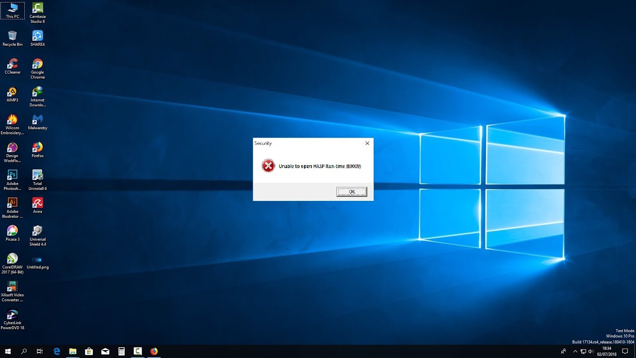 Wilcom E2 after Automatic Update Windows10 fix error unable to open HASP run time