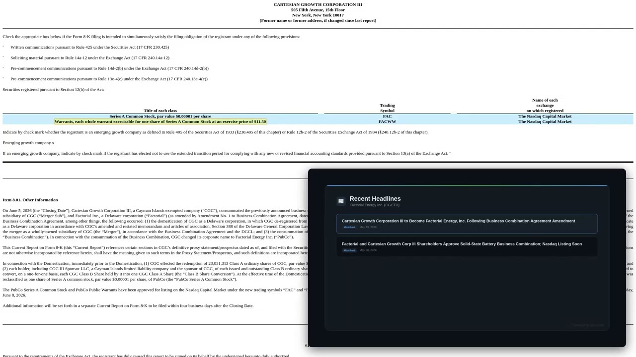 FAC Ticker Change: My Take on the Business Combination Filing