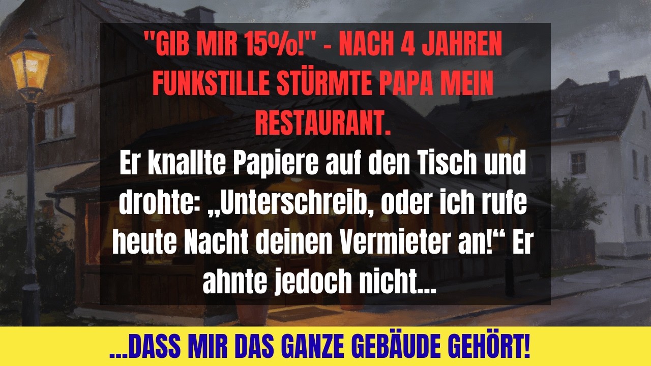 Familie strich mich 4 Jahre aus dem Leben – Dann kamen sie ins Restaurant & Vater verlangte 15...