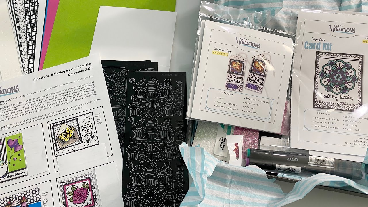 Набор для карточного клуба Krazy Kreations на декабрь 2025 года и Ultimate Krazy Box! #krazykreat...
