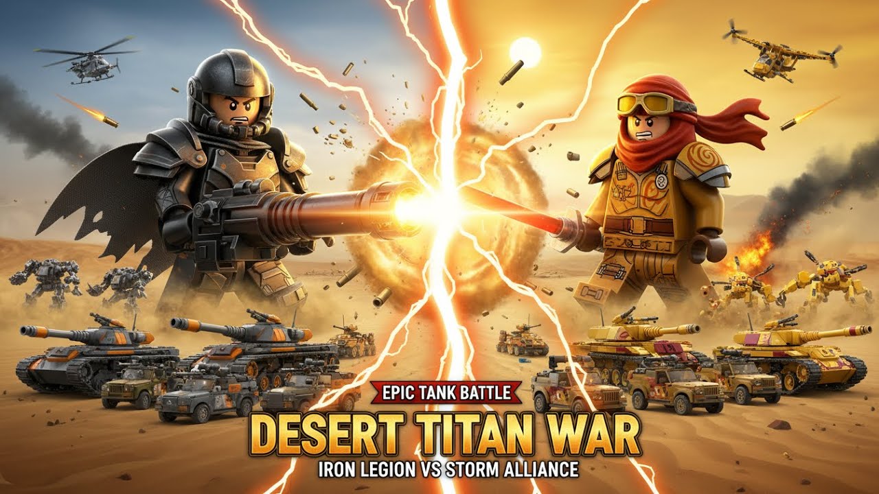 LEGO Desert Titan War | Epic 3D Tank Battle Animation | Iron Legion vs Storm Alliance