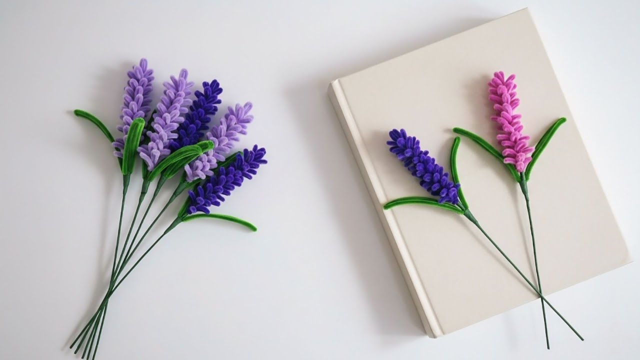 Handmade Lavender Flowers with Pipe Cleaners | Aesthetic DIY Floral Art