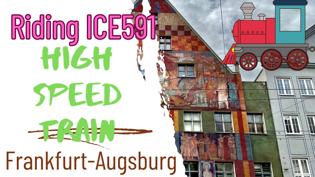 Riding High Speed Train ICE591 Frankfurt-Augsburg, Germany