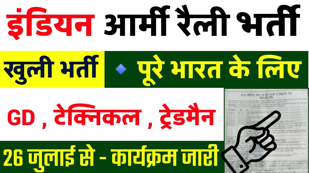 indian army recruitment 2021 | army rally bharti 2021 | all india army rally bharti 2021