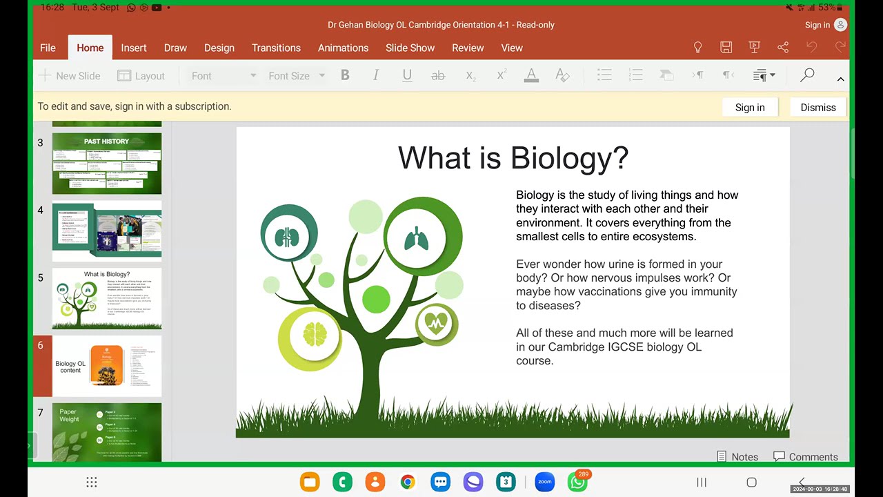 Biology OL   Dr Gehan Fares   Class 1