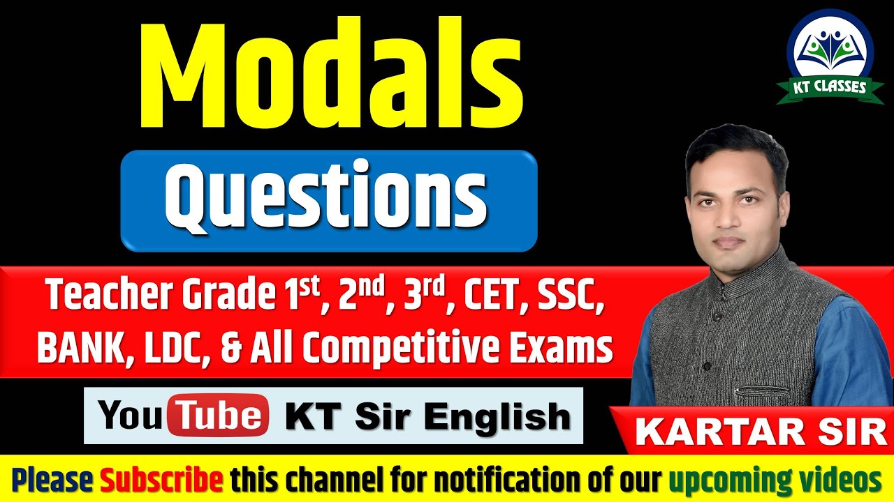 Mastering Modals for Competitive Exams | English Grammar | RPSC, CET, SSC, BANK, LDC | Kartar Sir |
