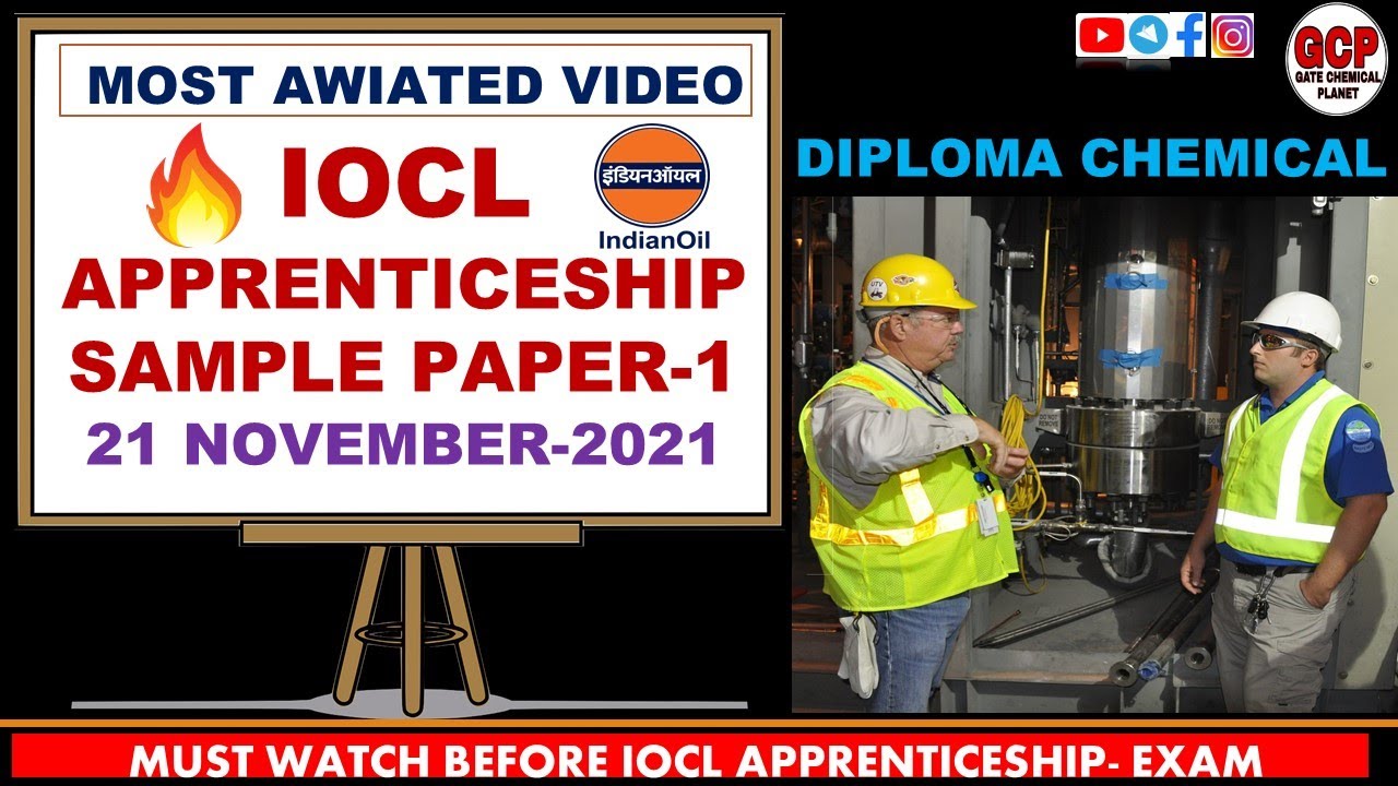 IOCL TECHNICIAN🔥🔥APPRENTICESHIP🔥🔥SAMPLE PAPER-1🔥EXPECTED QUESTION IOCL REFINERY GATE CHEMICAL PLANET