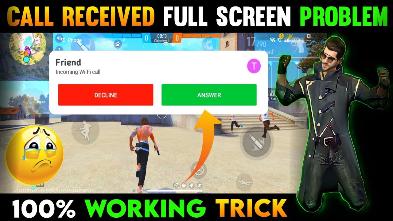 How To Incoming Call Received Full Screen Problem Solve In Free Fire | Playing Game Call Problem