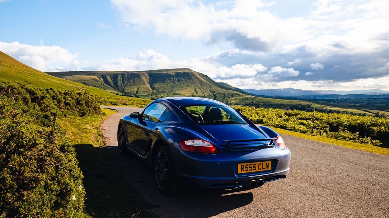 Porsche 987 Cayman S on Gospel Pass, One of Wales' most Scenic Roads