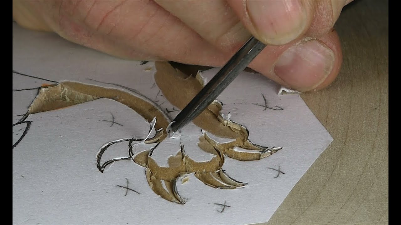 How to Carve a Heraldic Lion - 5 Intaglio