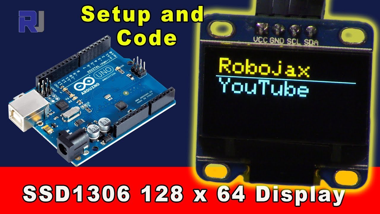 How to use SSD1306 128x64 OLED Display I2C with Arduino code RJT28