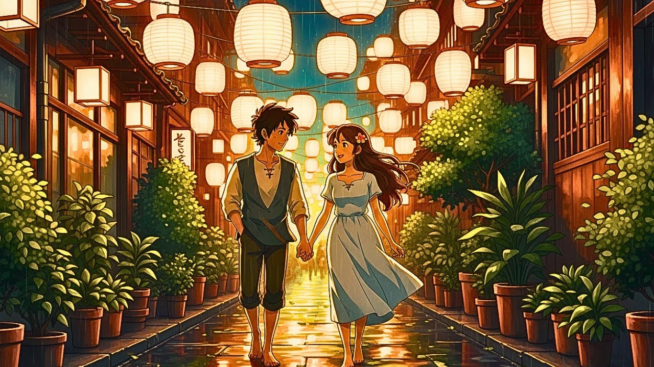 The Lanterns After Rain  Ghibli Style Video