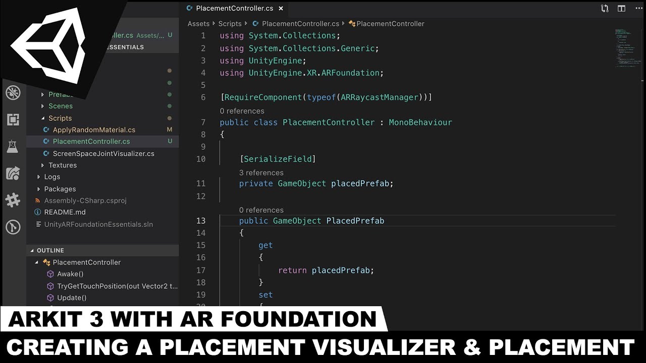 ARKit 3 with Unity3d and AR Foundation - Adding Plane Detection and A Placement Controller