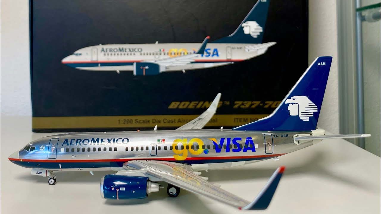 UNBOXING and REVIEW!!  Gemini Jets 1:200 Aeromexico 737-700 reg. XA-AAM “Go Visa” livery ~ G2AMX181