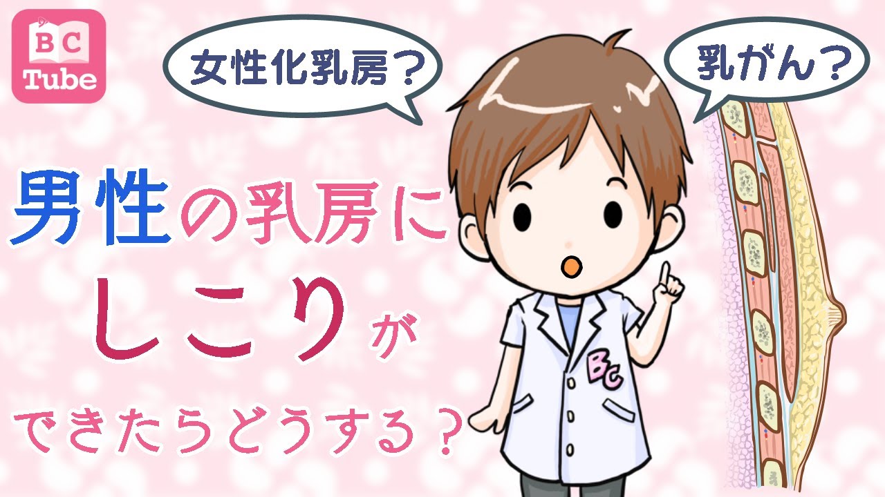 【男性乳がん】男性の乳房にしこりができたらどうする？【女性化乳房・男性乳癌を解説】【乳がん大事典】《BC Tube：乳癌の専門家による情報発信グループ》