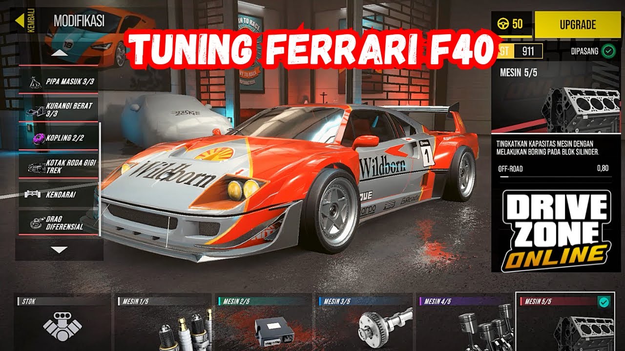 MENCARI TUNING TERBAIK FERRARI F40 STREET RACE - DRIVE ZONE ONLINE