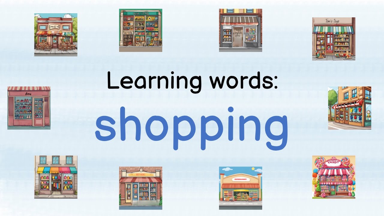 Englisch lernen: shopping / shops in town (Lernvideo, Grundschule)