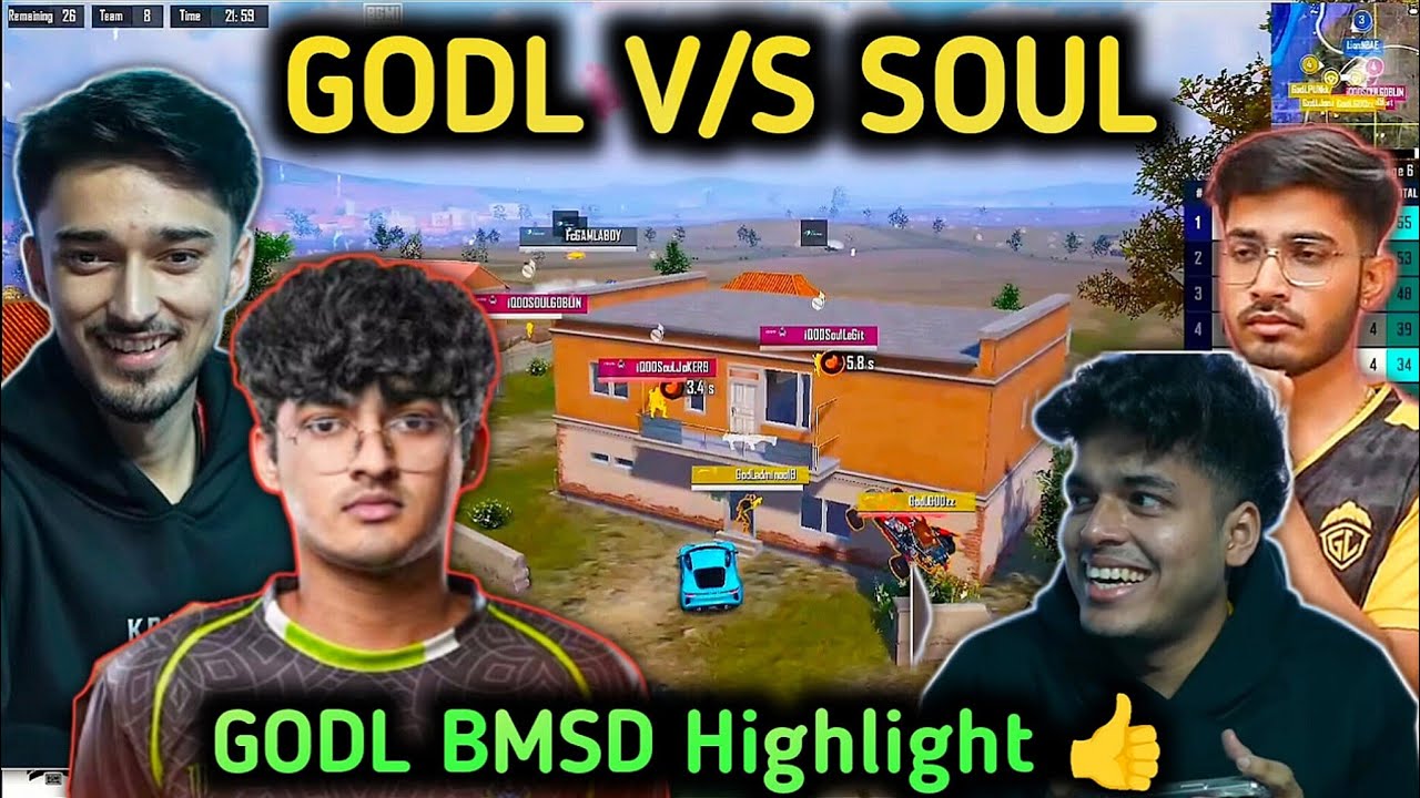 GODLIKE Direct Rush Team Soul 😱 JONATHAN And ADMINO Full On Fire 🔥 Godlike BMSD Highlights Day -1 