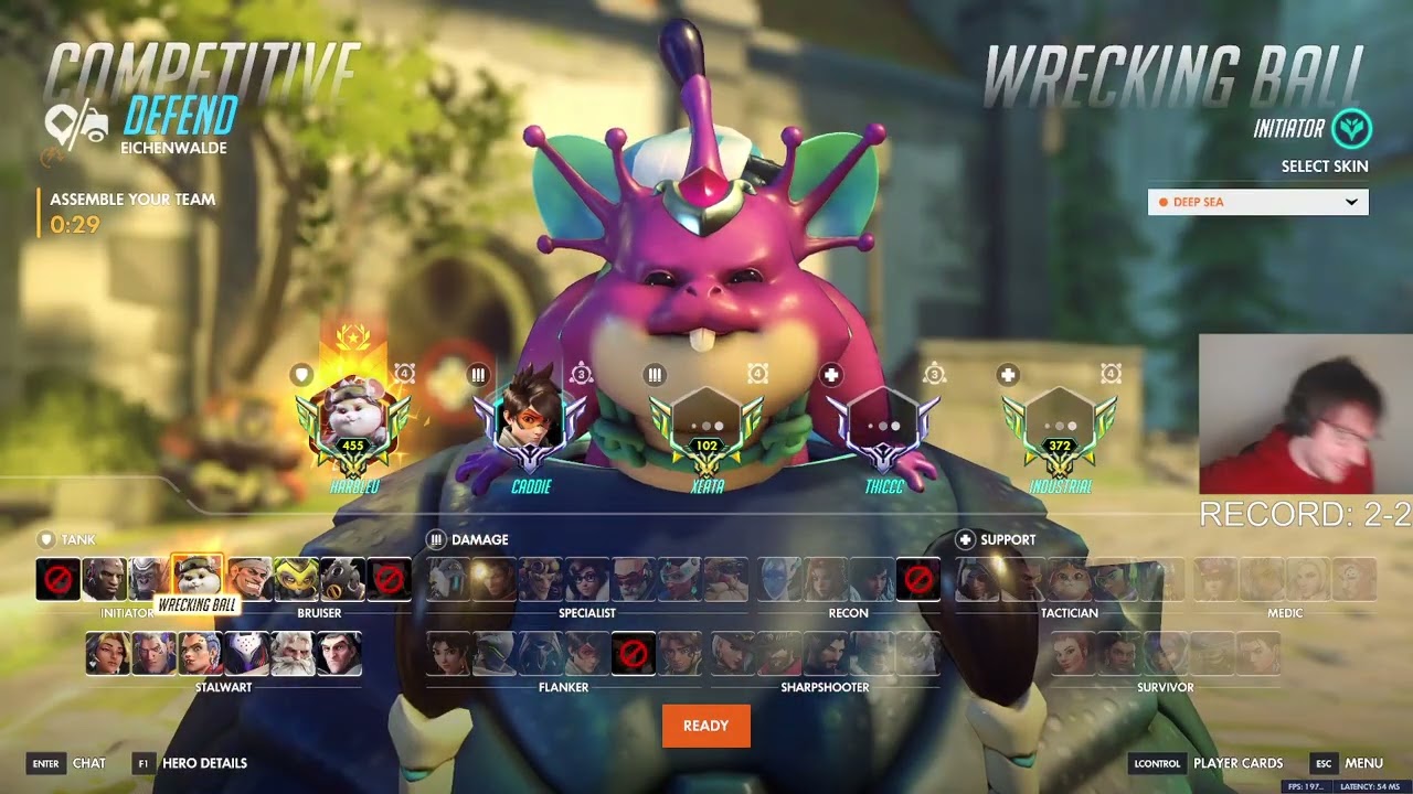 RANK 1 Hammond POV ! Harbleu pro Wrecking ball Gameplay Overwatch s1