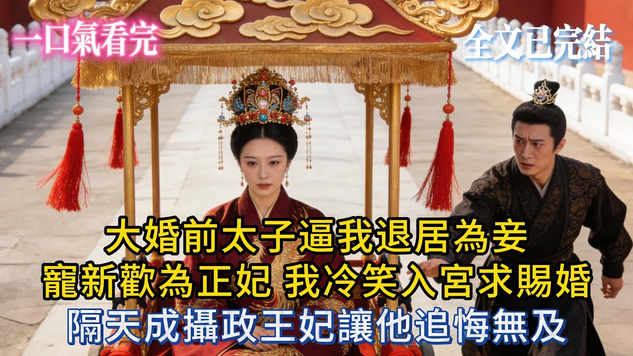 【完結小說】大婚前太子逼我退居為妾，寵新歡為正妃，我冷笑入宮求賜婚，隔天成攝政王妃讓他追悔無及！#小说推荐 #小说 #完結 #爽文