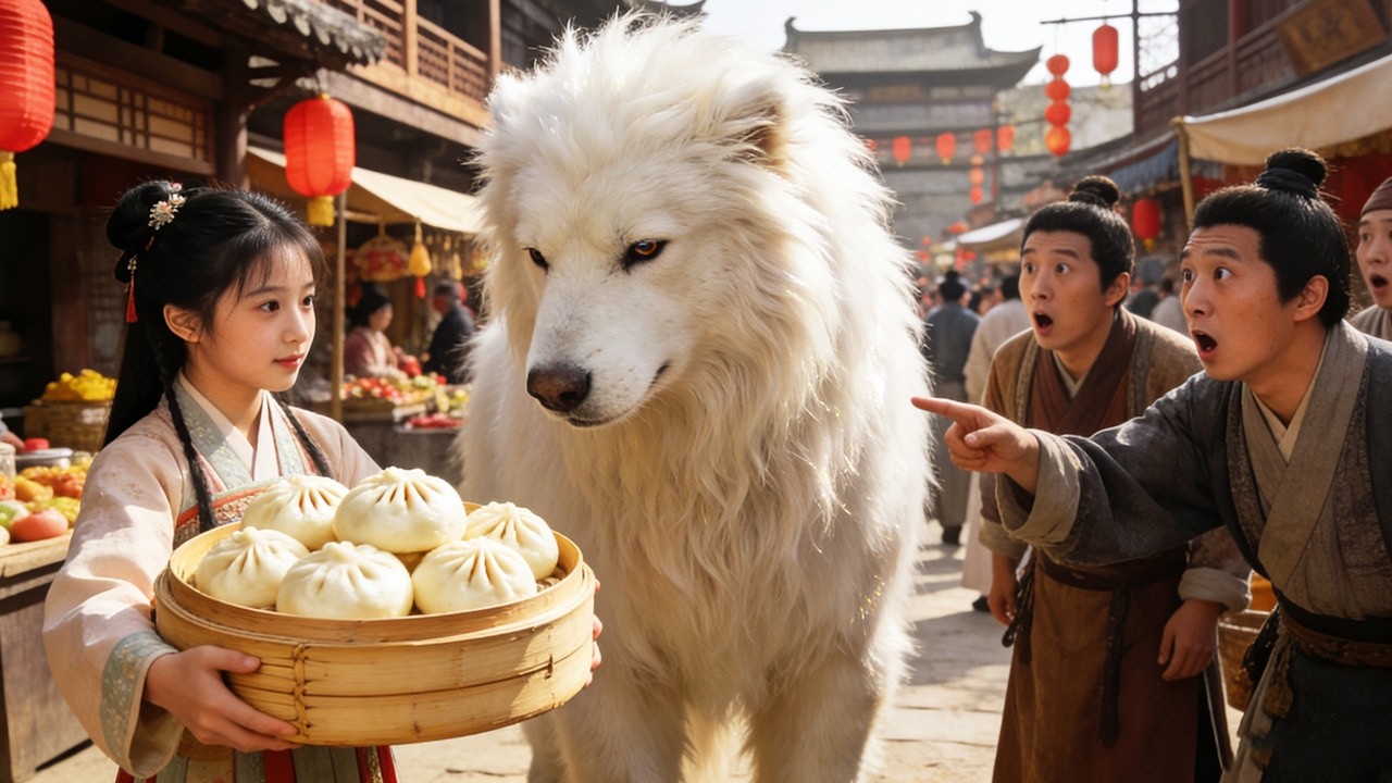 【Movie】Thought the mythical beast attacked, a girl tamed it with steamed buns! It was just hungry