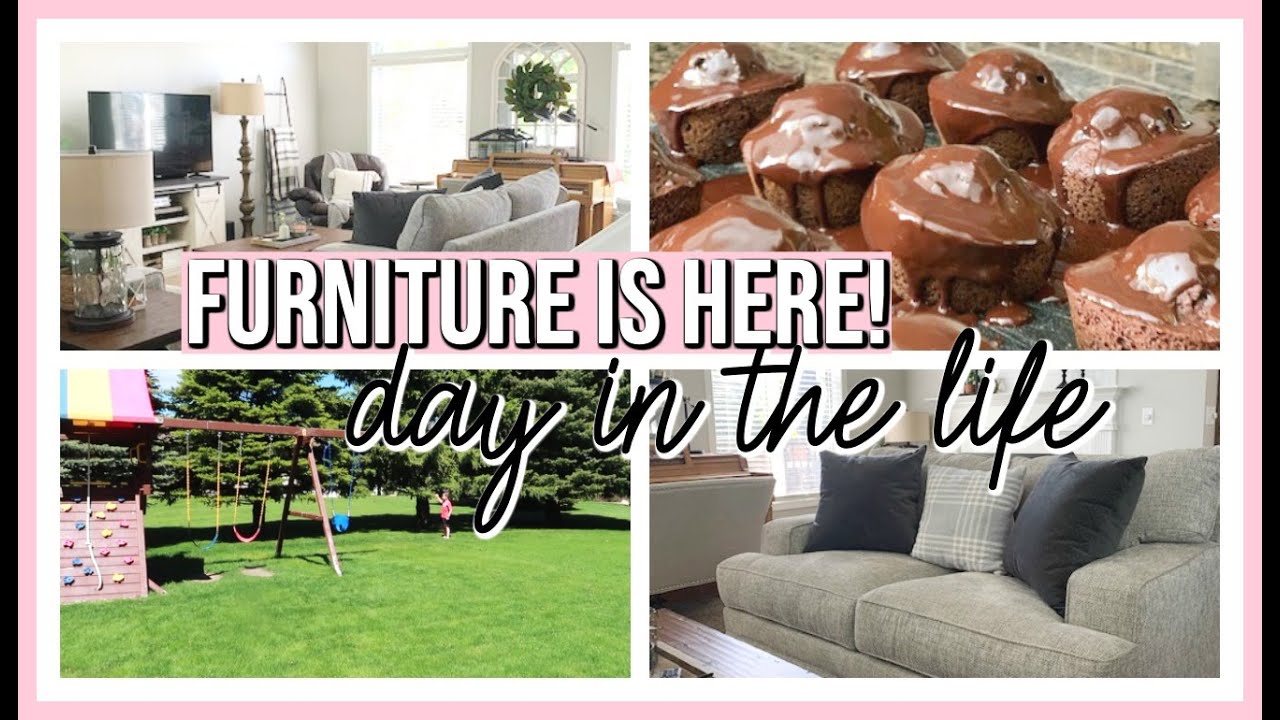 LIVING ROOM FURNITURE IS HERE! | DAY IN THE LIFE OF A STAY AT HOME MOM 2020