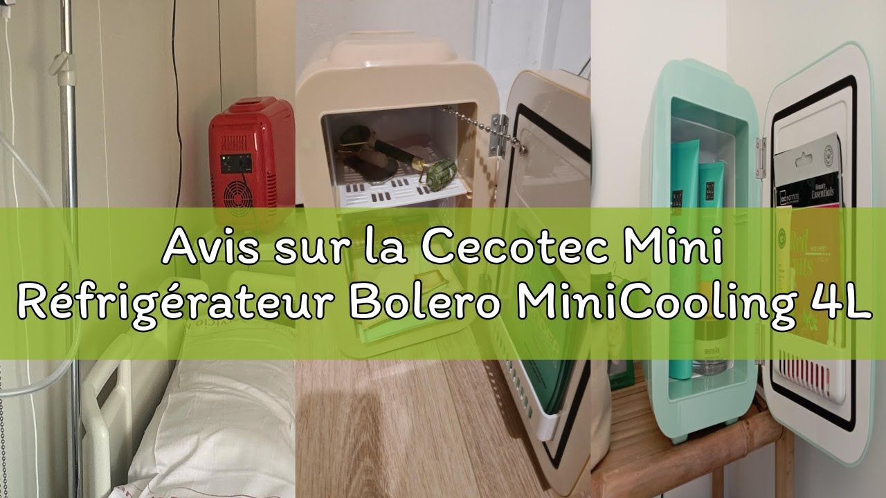 Avis sur la Cecotec Mini Réfrigérateur Bolero MiniCooling 4L Bora Black, Fonctionnement 12V-220V, Co