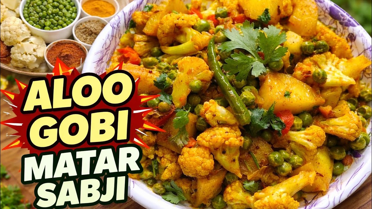 🥔🥦 स्वाद से भरपूर आलू गोभी मटर की सब्जी | आसान और झटपट रेसिपी | घर जैसा स्वाद