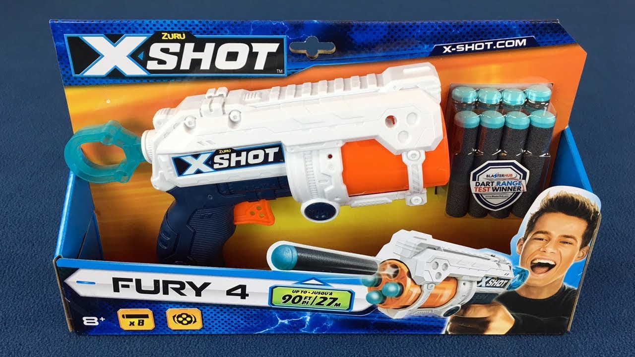 $5 Nerf Gun Clone Review - Zuru-X Shot Fury 4 Dart Blaster Pistol