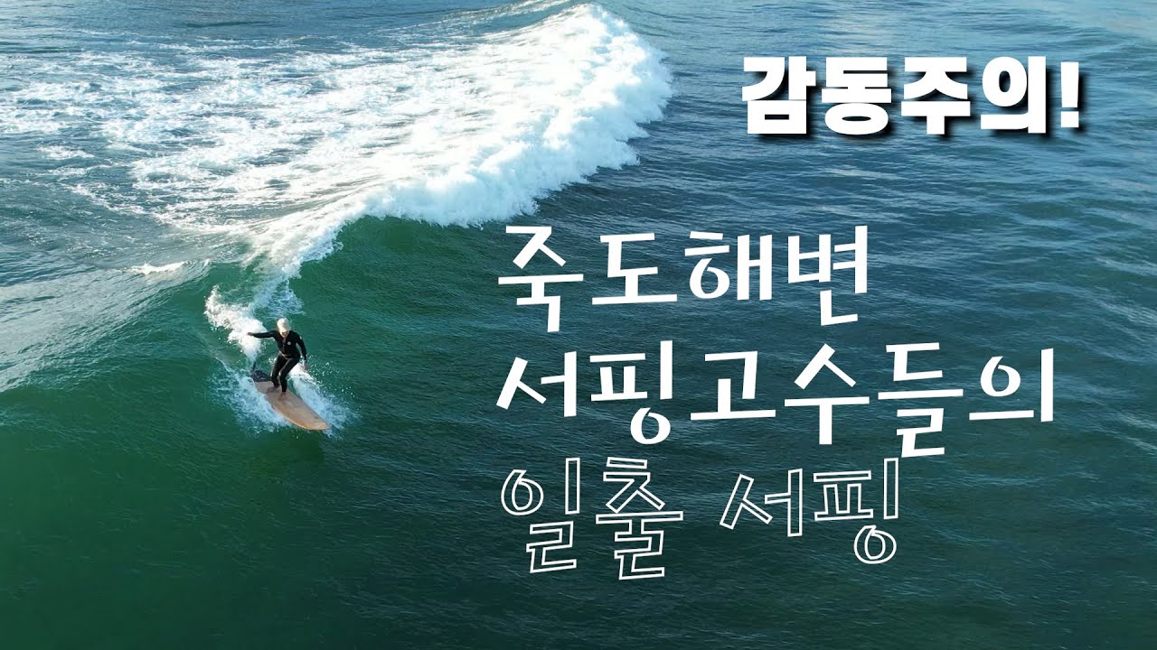 [써핑] 고수들의 일출 서핑_4K 드론 _ #죽도해변