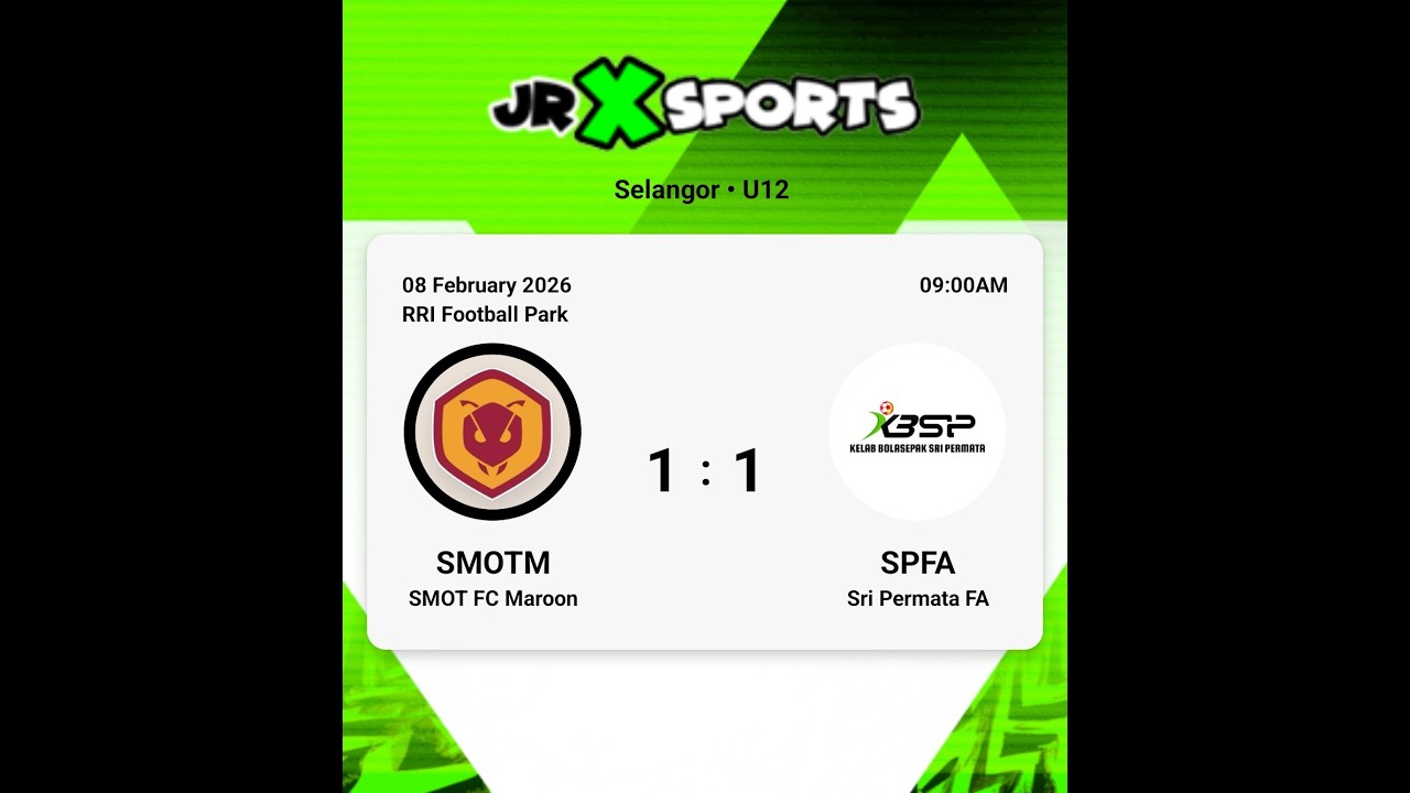 LIGA MYL SEASON A [2026] - U12 - SMOT FC Maroon VS  Sri Permata FA