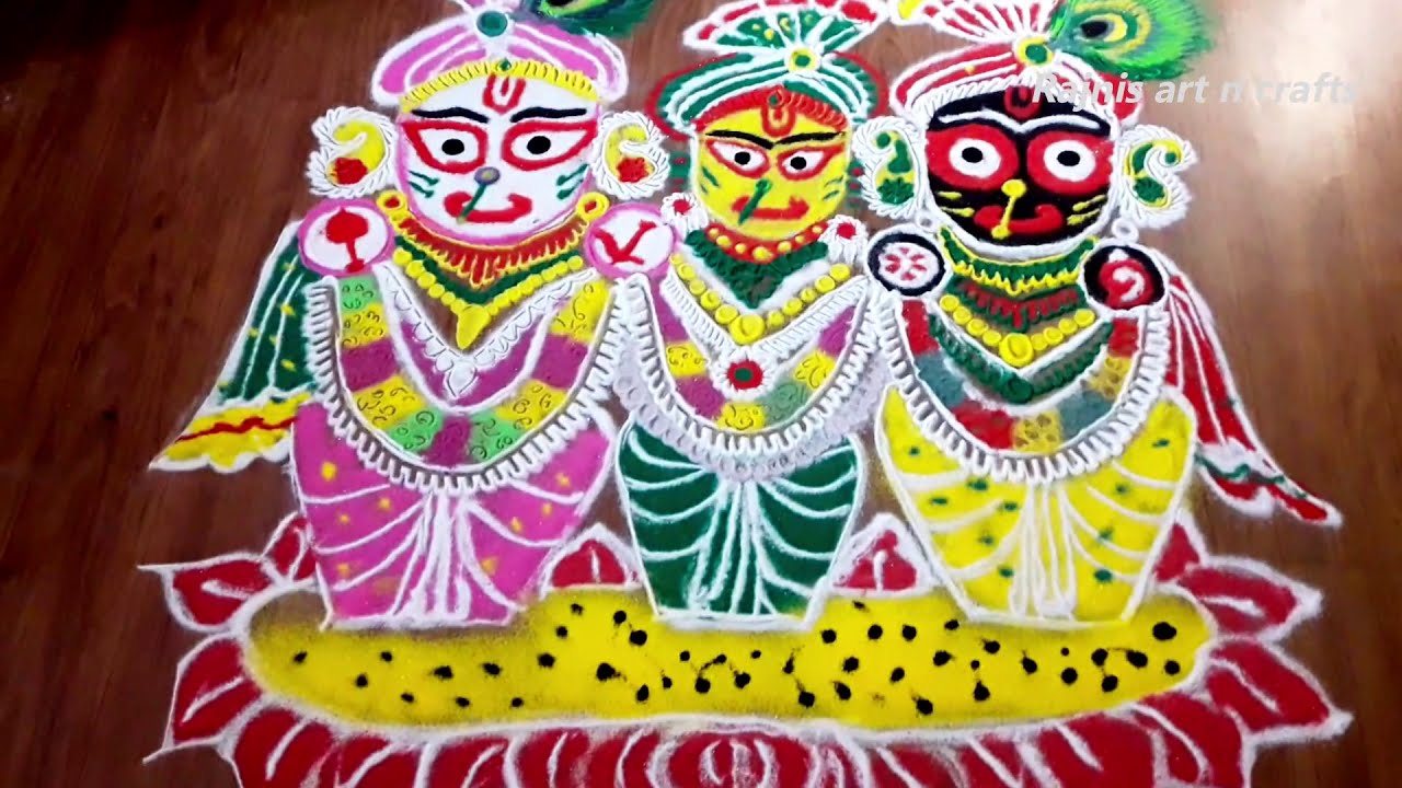 Jagannath Face with Rangoli | Kartik Pournima Special Rangoli | Jagannath Face with Rangoli