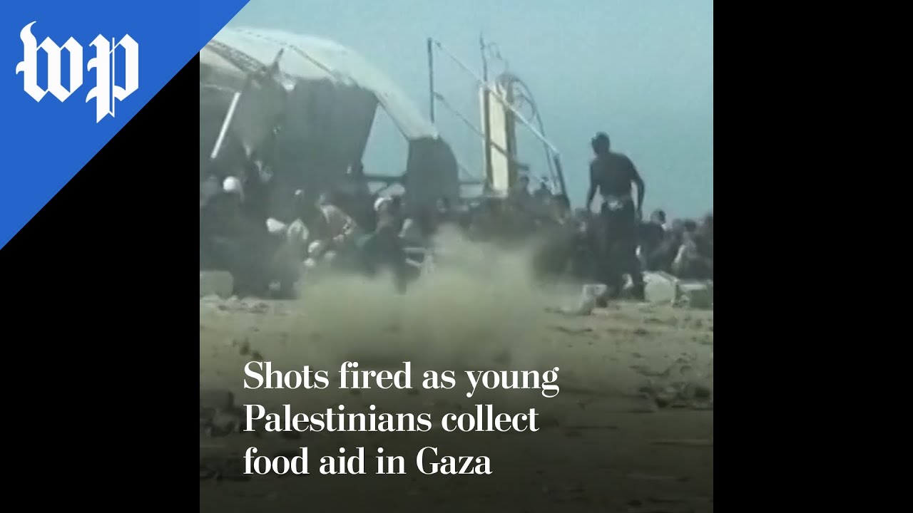 Shots fired as young Palestinians collect food aid in Gaza