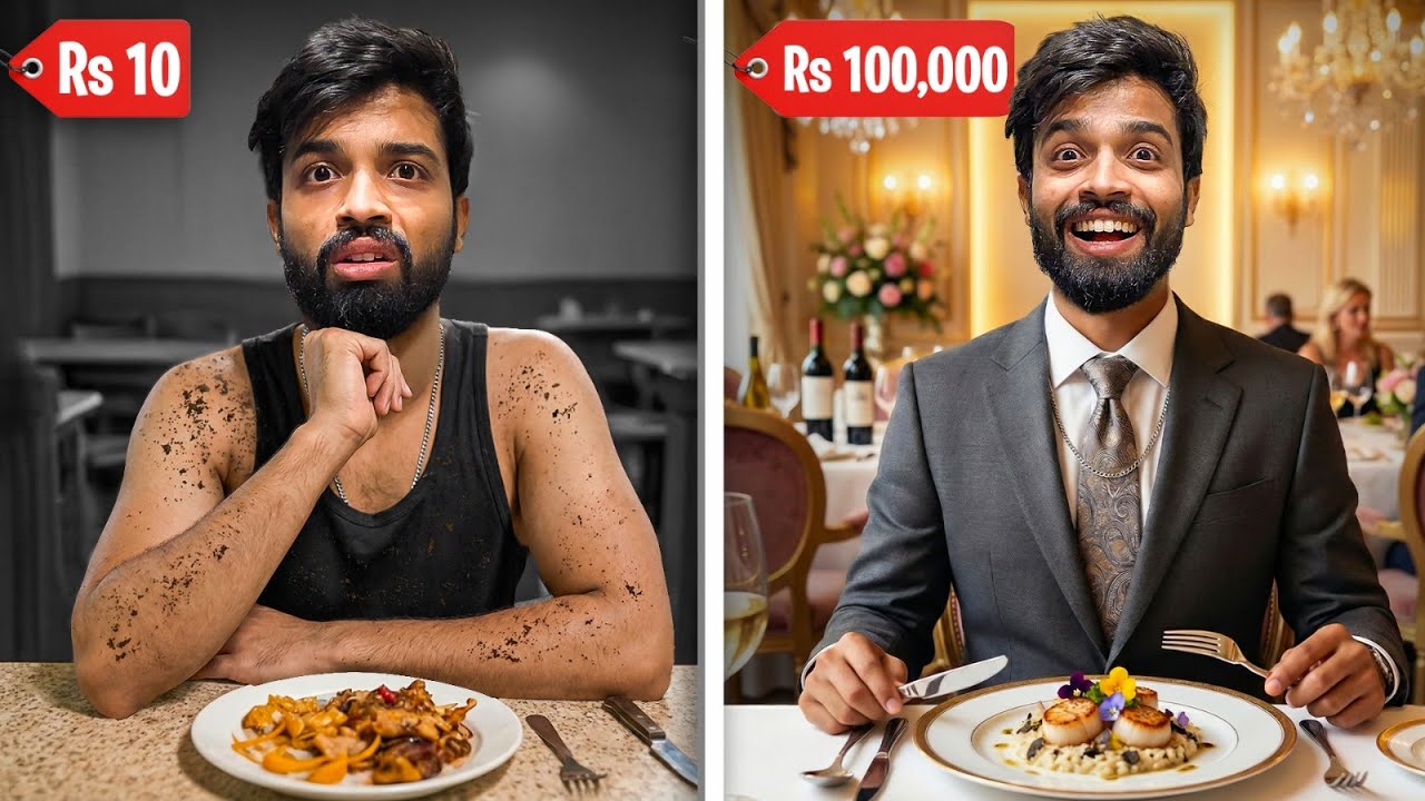 Rs 1 vs Rs 1,00,000 Food Challenge 😍
