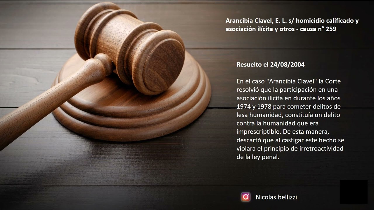 Fallo Arancibia Clavel E. s/homicidio calificado y asociaci&oacute;n il&iacute;cita
