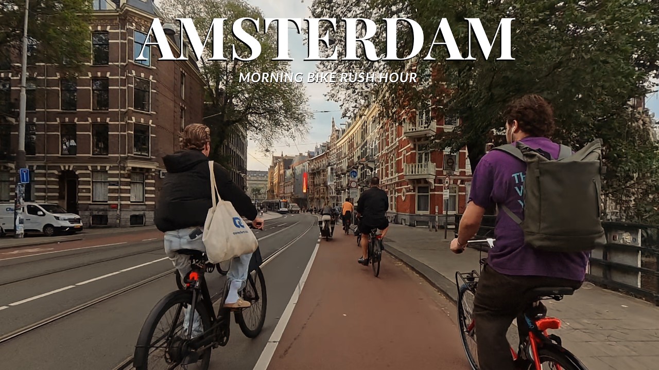 Morning Bike Rush Hour in Amsterdam | 4K Cycling Tour 2026