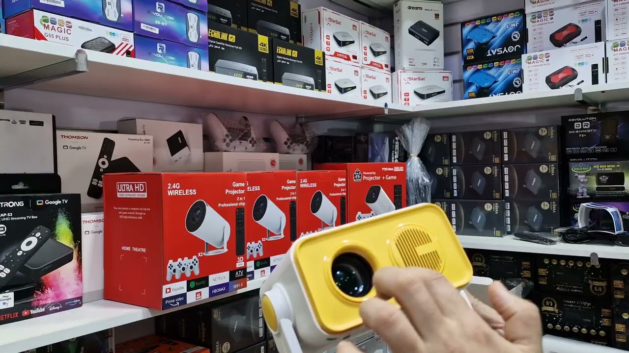 Projector PJ05🔥Earldom PJ05 4K Wifi 6 يعمل بنظام Android جهاز عرض ذكي