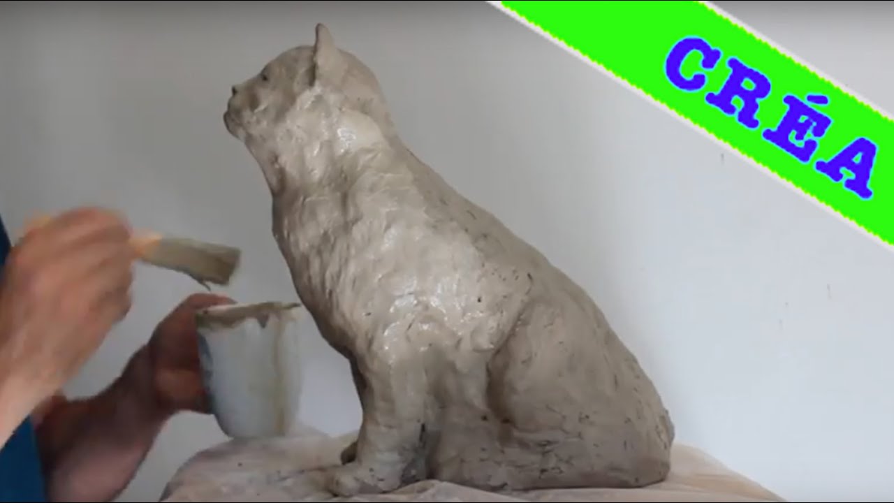 CHAT, Sculpture en argile  - CAT Speed modeling