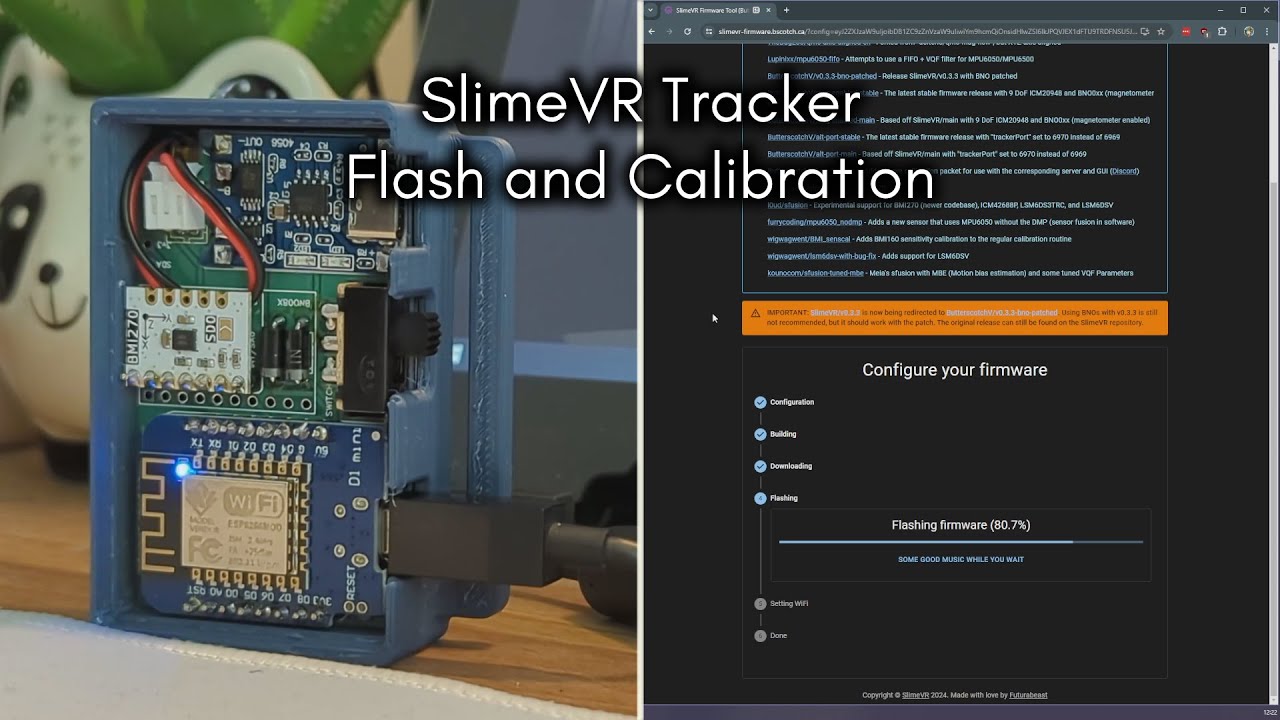 SlimeVR FBT — перепрошивка и калибровка трекера