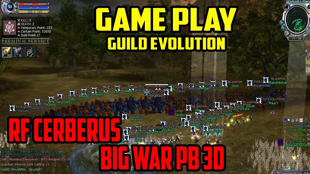 RF CERBERUS - GAME PLAY GUILD EVOLUTION BIG WAR PB 3D