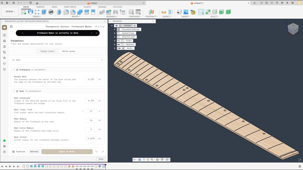 Parametric Guitar: Fretboard Maker [BETA]